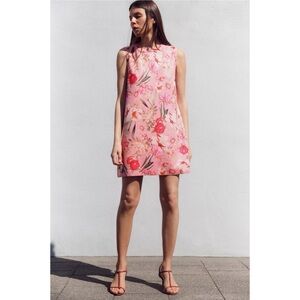 Zara Floral Pink Sleeveless Dress